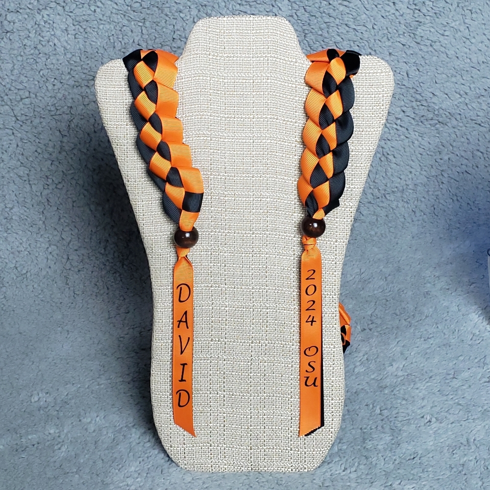 2-Ribbon Custom Personalize Graduation Stole (Choose Colors, Name, Year, School)